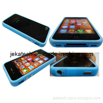 Gel Plastic Bumper Case with Button for iPhone4/4s
